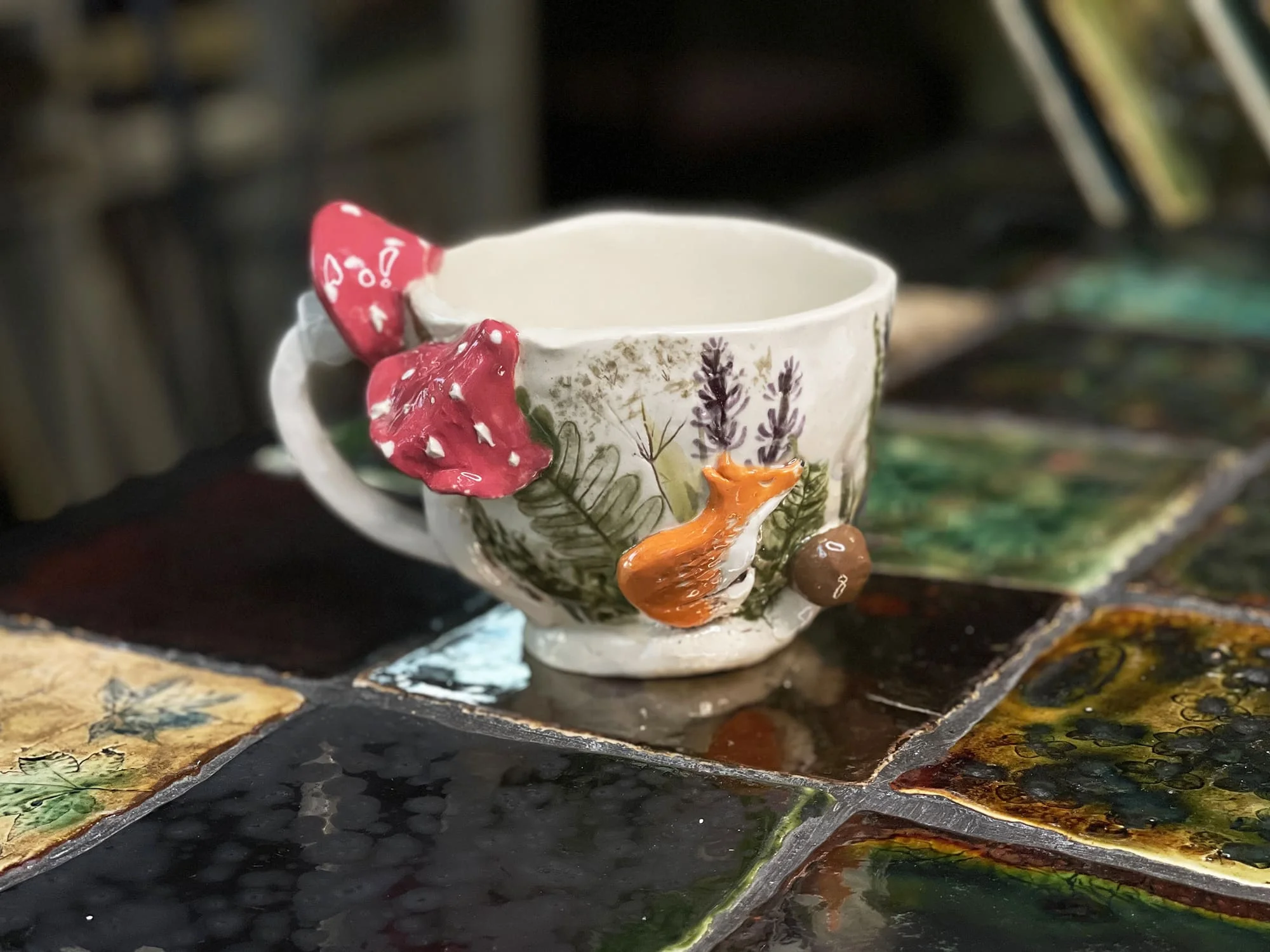 Forest mug with fly agaric